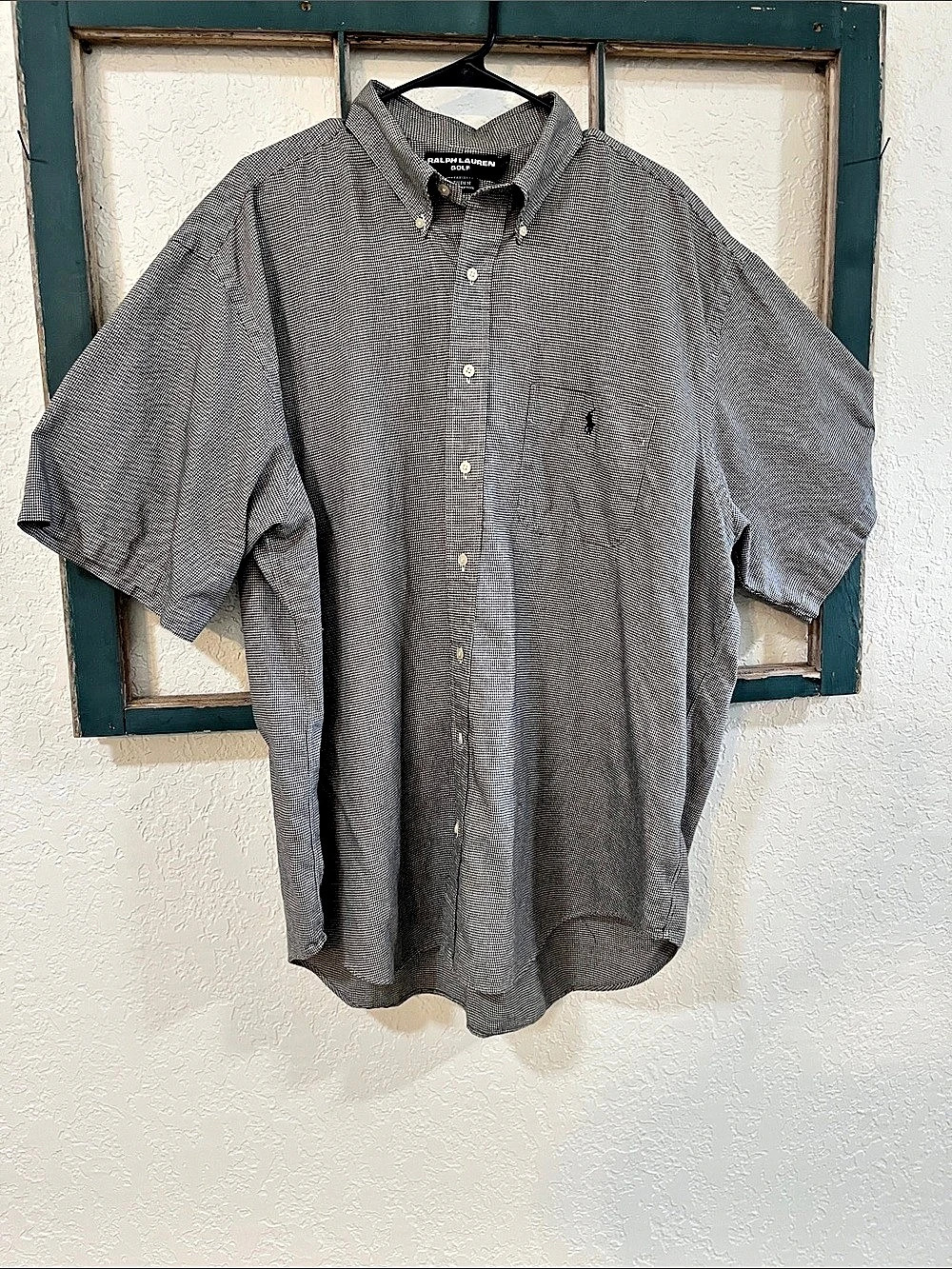 Ralph Lauren Golf Tilden Short-Sleeve Houndstooth Vintage XXL 100% Cotton